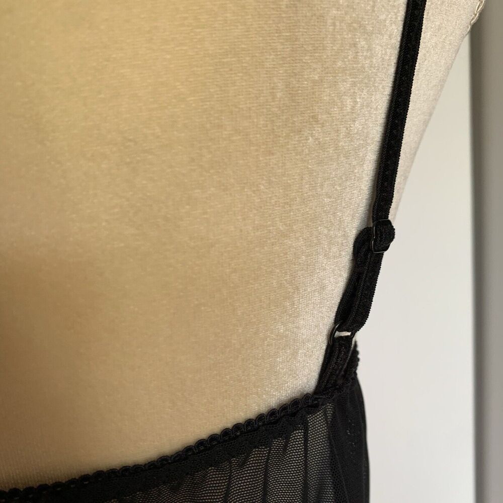 Cacique cami lingerie black lace sheer embroidered stretch 14/16 - Picture 14 of 16